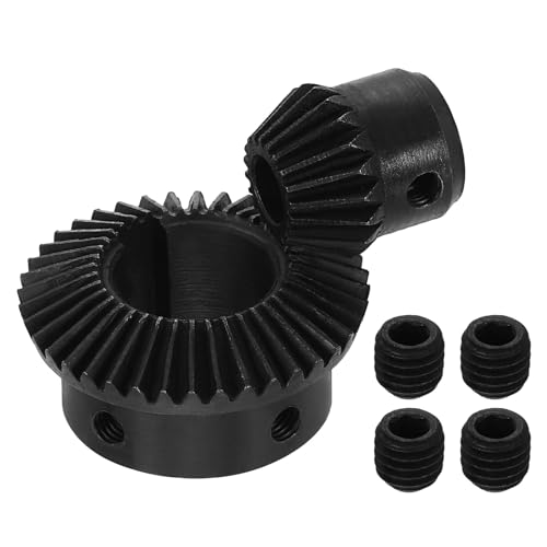 Image of uxcell 2Pcs Tapered Bevel Gears Set, 1 Mod 1:2 (20T /40T) Harden Steel Straight Bevel Gear, 90 Degree Steering Motor Gears, (8mm /19mm Shaft Hole with Keyway)