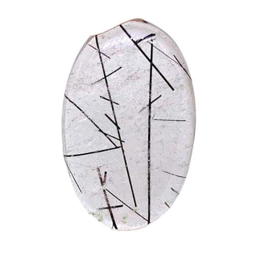 Quartz rutile noir naturel 32x19mm, pierre cabochon pour réparer un bijou