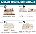 Turquoize 4 Piece Couch Cover Sofa Covers for 3 Cushion Couch Sofa Slipcovers Washable Sofa Cover for Dogs with Individual Couch Cushion Covers Feature Jacquard Fabric(3 Cushion Sofa, Biscotti Beige)
