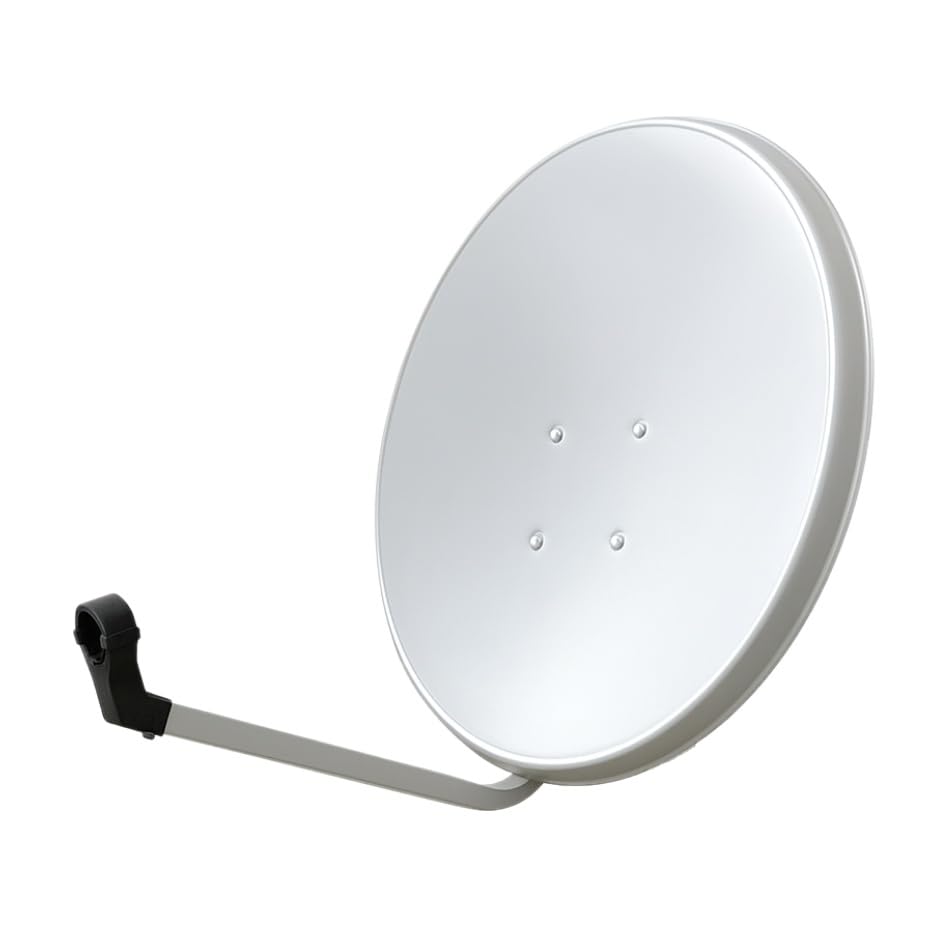 ARLI Sat Antenne 60 cm Stahl Lichtgrau/Weiß HD UHD Digital...