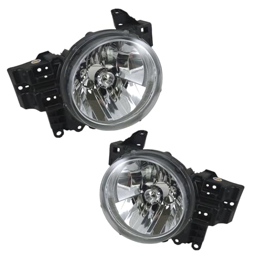 Image of TRQ Driver and Passenger Side Headlight Assembly Set Compatible with 2007-2014 Toyota FJ Cruiser