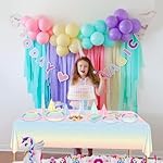 Pastel Rainbow Party Supplies for 20 Guests - Disposable Tableware Set Includes Pastel Paper Plates, Napkins, Forks, Tablecloth for Girls Birthday Party, Baby Shower - Image 4