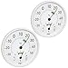 Produktbild TFA Dostmann Analoges Thermo-Hygrometer, 45.2045.02, für innen und außen, mit farbigen Komfortzonen, weiß, L130 x B20 x H165 mm, weiss, 2er Set