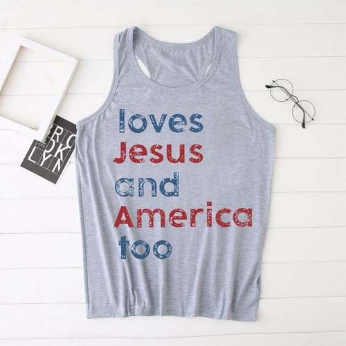 Loves Jesus and America Too Shirt She's a Good Girl Loves Jesus and America Too 4th of July for Patriotic Tanks 20253