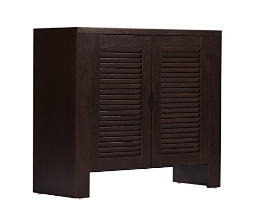 Image of DeckUp Giona 2-Door Engineered Wood Shoe Rack (Dark Wenge, Matte Finish), Cm