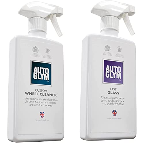 Autoglym Custom Wheel Cleaner, 500ml & Fast Glass, 500ml - Car Window Cleaner for Windscreen, Windshield, Window Cleaning, Mirrors and More