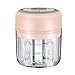 JIAMIAN Mini tritatutto elettrico per aglio, tritacarne per spremere, mini tritaghiaccia con 3 lame affilate per aglio verdure frutta carne rosa (250ML)