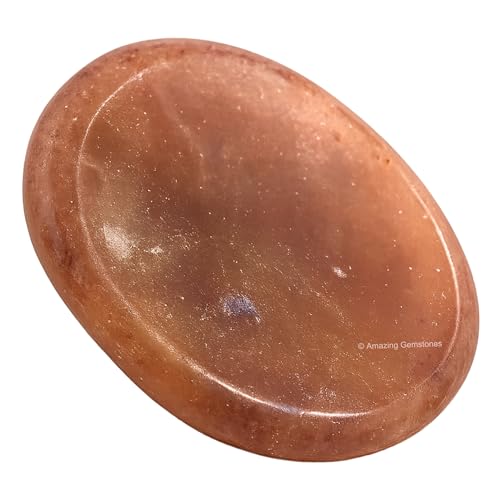 Strawberry Quartz Crystal Worry Stone for Anxiety, 1.5 Inch Healing Crystal
