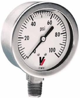 Grade A Stem Mount 2 1/2in. Glycerin Filled Gauge - 0-3,000 PSI