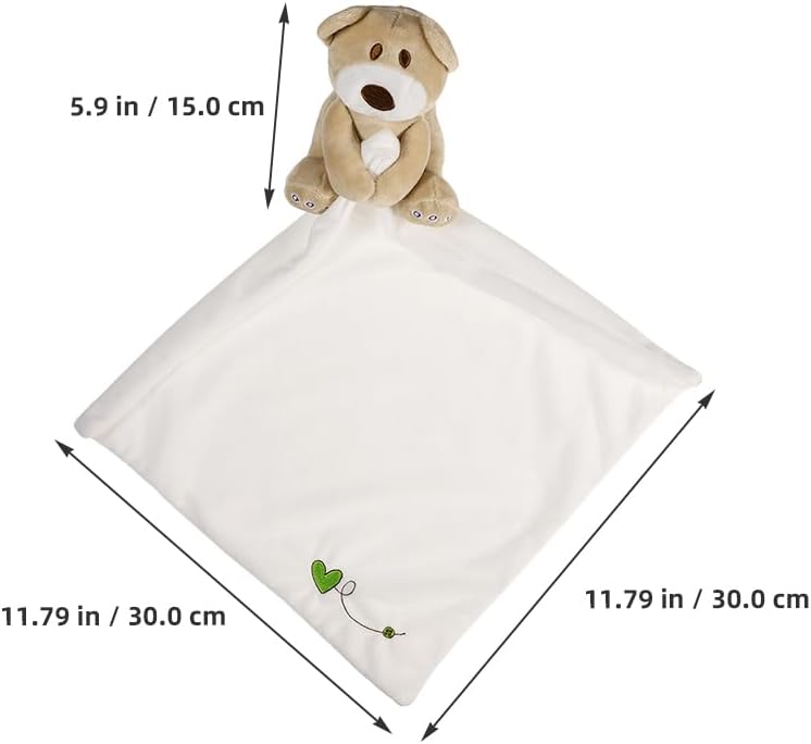 Toyvian 2pcs Bear Lovey Baby Security Blanket with Plush Stuffed Animal Bear Soothing Toy Towels Baby Blanket for Newborn Babies Sleep Soothing