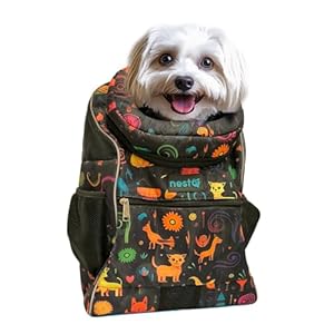 Mochila para Mascotas Pequeñas Perros Y Gatos hasta 3kg – Cuello Protector para Cabeza – Bolsa de Viaje, Transportin Cachorros – Transportes Perritos Motos – Cat and Dog Backpack Tamaño 43x30x20cm