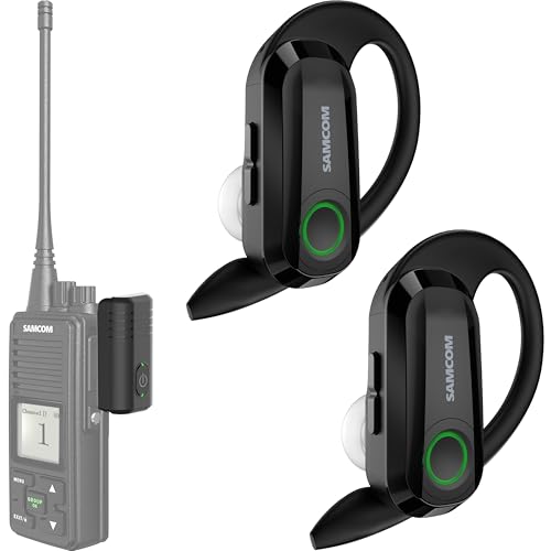 Image of SAMCOM BTEAR-02 Wireless Earpiece for FPCN10A /FPCN30A Radios, 1 Pack | 2 Pin Dongle Wireless Two Way Headset with Mic for K Connector Walkie Talkies (Radios not Inclued)
