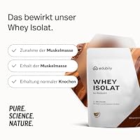 edubily® Whey Protein Isolat - Laktosefrei - Sehr gut lösliches Eiweißpulver ohne Kohlenhydrate & Zucker - Aus irischer Weidehaltung (750 g, Kakao mit Stevia) – Ansicht 2