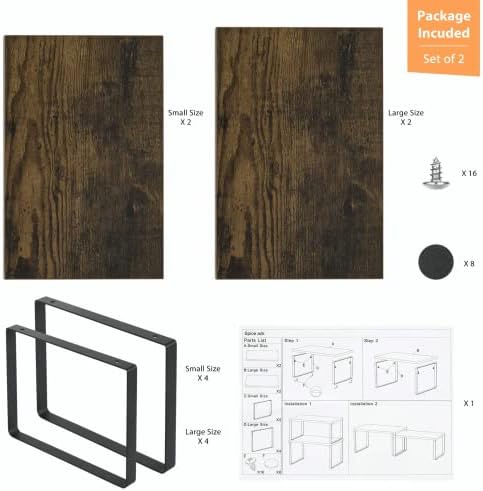 LIANTRAL Cupboard Organizer Shelf, Set of 4 Wooden Kitchen Cabinet and Counter Shelf Organizer, Stackable & Expandable Kitchen Shelves Racks for Kitchen, Bathroom, Rustic Brown/Black
