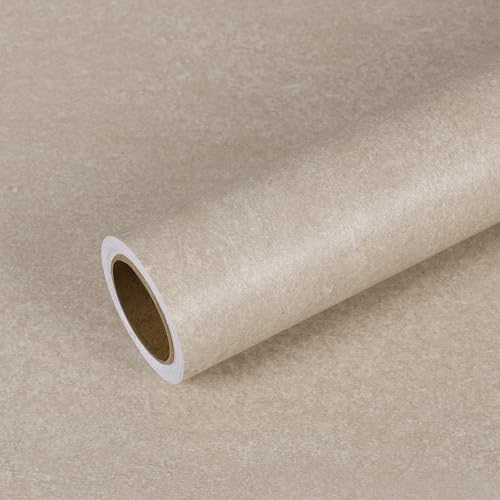VEELIKE Minimalistisches Beige Marmor Tapete Marmoroptik Matt Selbstklebende Tapete Badezimmer Wasserfest Marmor Folie Arbeitsplatte Küche Rückwand Tisch Klebefolie Marmoroptik Beige 40 cm × 300 cm