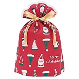 インディゴ クリスマス ラッピング袋 グリーティングバッグM大 ボウシサンタ レッド XG060