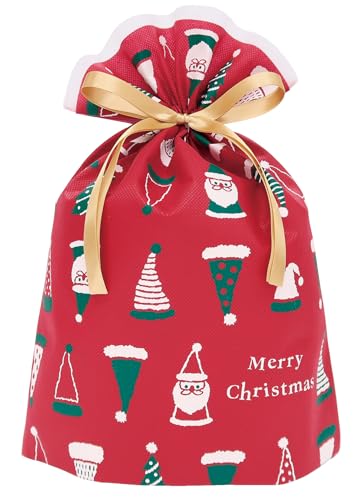 インディゴ クリスマス ラッピング袋 グリーティングバッグM大 ボウシサンタ レッド XG060 - インディゴ(Indigo) - 商品画像