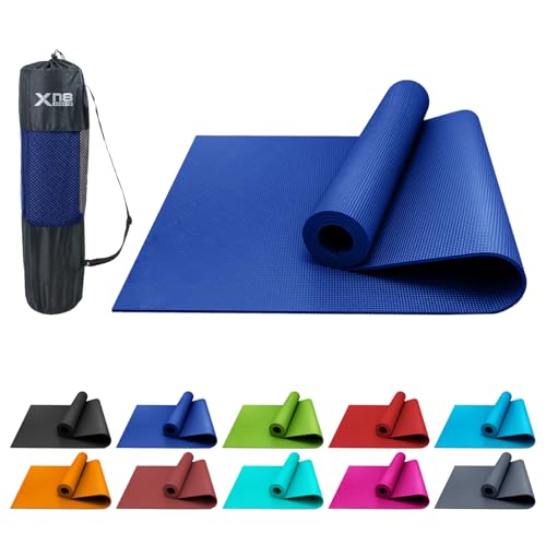 XN8 Sports PVC Yoga Mat 6mm Thick Non-Slip Exercise & Workout Mats with Carry Strap Ideal for Pilates, Gym, Stretching, Meditation – Lightweight for Home, Travel & Outdoor Fitness mat for men & Women