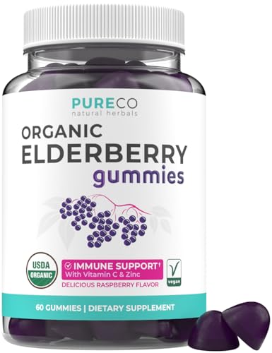 Organic Elderberry Gummies for Adults - Vegan Sambucus Elderberry Immune ...