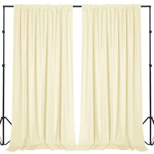 Sugargirl 10x10FT Light Yellow Backdrop Curtains Polyester Photo Backdrop Drapes Curtains 2 Panels with Rod Pockets for Party Birthday Wedding Photography Home Decoration by Sugargirl - Used condition - US$21.55