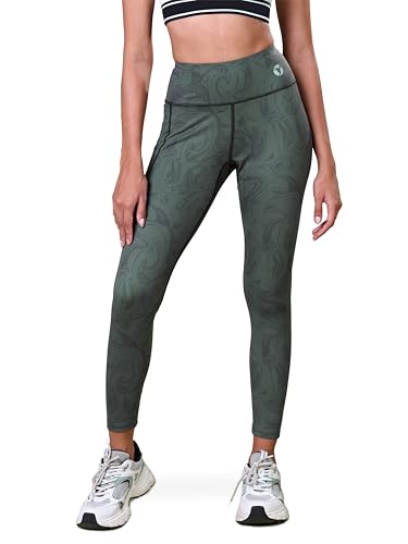 Image of TECHNOSPORT Womens High Rise Skinny Fit Activewear Tights for Running, Gym and Sports