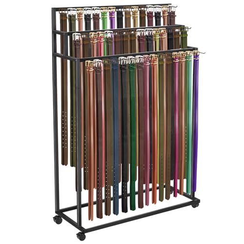 Yaocom Floor Mounted Belt Hanger, Metal Men Closet Display Stand