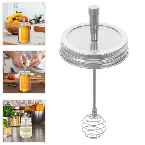 Tapa para tarro de acero inoxidable con cuchara para remover salsas de forma limpia 8