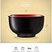 KooK Ramen Bowl, Japanese Bowls, Noodle Bowls, Large Soup Bowl, Ceramic, Large Capacity, For Ramen, Pho, Udon, Soba, Microwave and Dishwasher Safe, 34 oz, Set of 4 (Black/Red)