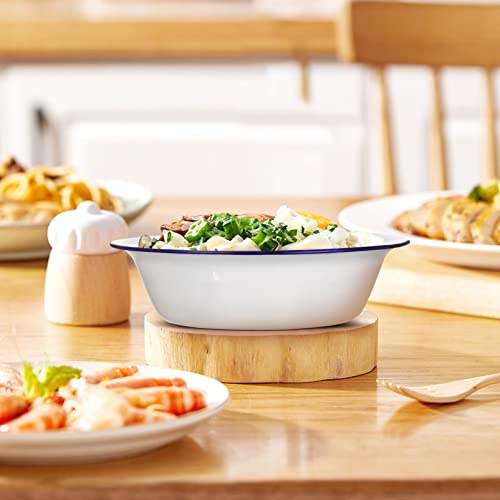 Kichvoe 82614HX299GOGJNMKAYNL5 Enamel Bowl Set 4Pcs Enamel Mixing Bowls Vintage Metal Nesting Bowls Old-Fashioned Enamelware Basin Enameled Bowl thumb #4