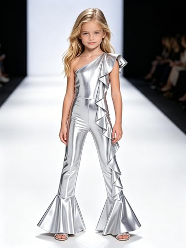 Mono largo de niña plata para graduación y fiestas elegantes de 11 a 12 años 5
