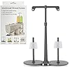 Simthread Universal Sewing Machine Thread Holder, Dual Spool Stand for Embroidery, Quilting and Sewing, Thread Spool Holder Accessory for Machines with Bobbin Winding Interface, Gray