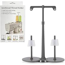 Simthread Universal Sewing Machine Thread Holder, Dual Spool Stand for Embroidery, Quilting and Sewing, Thread Spool Holder Accessory for Machines with Bobbin Winding Interface, Gray