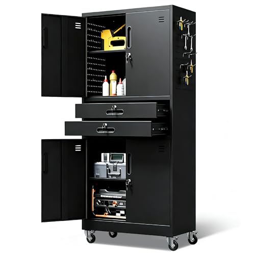Image of Metal Storage Cabinet for Garage, Tool Cabinet, Utility Cabinet