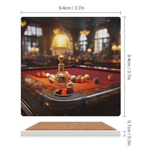 Dessous de verre ronds billard en céramique avec support pour table