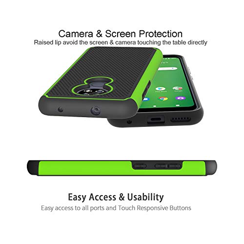 At&T Radiant Max Case, Cricket Ovation Case With Hd Screen Protector,Giner Dual Layer Heavy-Duty Military-Grade Armor Defender Protective Phone Case Cover For Att Radiant Max / U705Aa (Green Armor) #TOP3