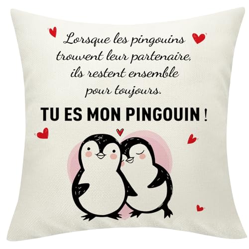 Sunia Cadeau Saint Valentin Femme, Housse de Coussin avec 2 Poches, Cadeau Homme Femme Amour, Cadeau Amoureux pour Copine, Cadeaux pour Couple, Cadeau...