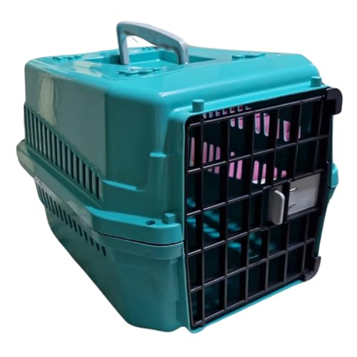 Caixa de Transporte Pet Gatos Coelho Cão Aves 4 Kg(Verde)