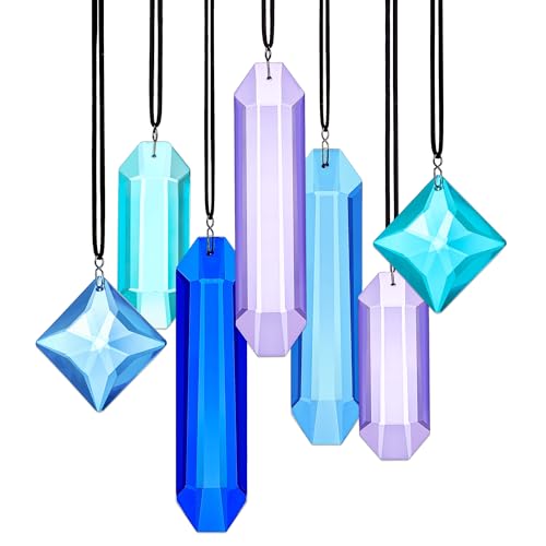 HDCRYSTALGIFTS Kristallprismen Sonnenfänger zum Aufhängen, 7 Stück, blaue Träume, Sonnenfänger, Regenbogenmacher, Sonnenfänger, Innenfenster, Haus, Garten, Weihnachtsbaumdekoration