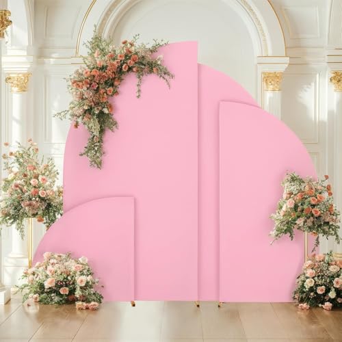 Garvee 5FT Half Round Backdrop Arch Cover, Backdrop Arch Cover with 2-Sided Design Elastic Spandex Fabric for Wedding, Ceremony, Birthday, Gender Reveal, Anniversary, Photo Decorations by Garvee - Used condition - Image 3