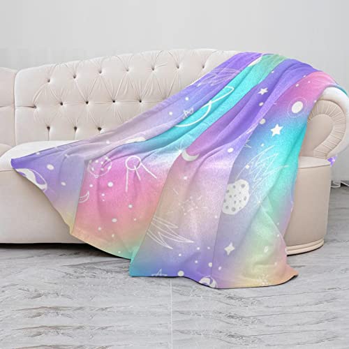 Couverture Galaxy Planets 150x130cm en polaire microfibres douce