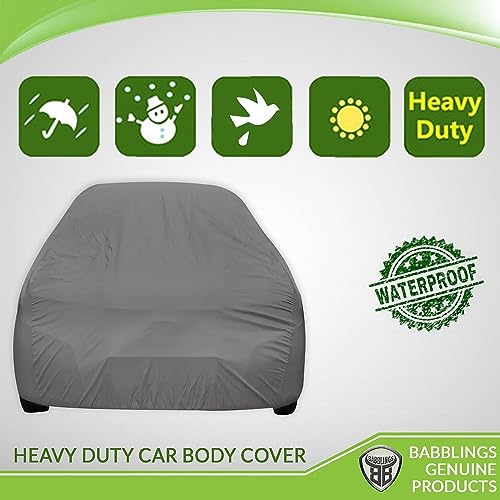 Image of Car Body Cover Compatible with Honda WRV | Waterproof Heavy Duty Car Body Cover + Sun Protection + Triple Stitched + Mirror Pocket (Silver)