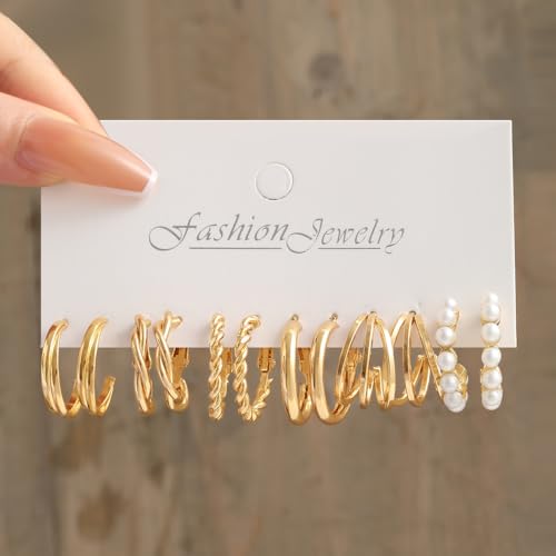 Image of Shining Diva Fashion Stylish Hoop Stud Earrings for Women and Girls