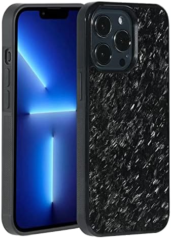 molzar Grip Series iPhone 13 Pro Case with Real Forged Carbon Fiber, Built-in Metal Plate for Magnetic Mount, Support Wireless Charging, Compatible with iPhone 13 Pro, Black/Forged