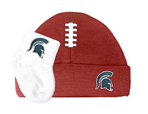 Future Tailgater Michigan State University Spartans Football Cap and Socks Baby Set