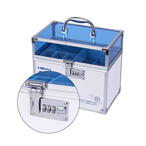 Ollieroo Combination Lock Box for Medication Child Proof First Aid Storage Box Medicine Cabinet