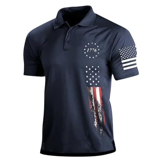 Gifts Under 20 Dollars Men's American Flag Print Polo Shirt Independence Day Summer Collared Short Sleeve Button Up 4th of July Patriotic Tops 2025 Plus Size Holiday Golf Tees Buy Again Orders