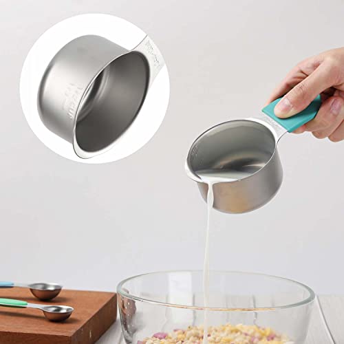 Magnetic Measuring Cups And Spoons Set Including 7 Stainless Steel Heavy Duty Measuring Cup 8 Double Sided Measuring Spoons With 1 Leveler For Dry And Liquid Ingredients (Color) #TOP4