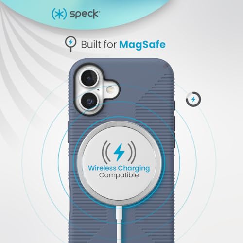 Image of Speck CandyShell Grip Case iPhone 16 Plus - Slim MagSafe - Mystery Blue /Faded Denim