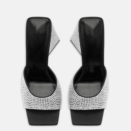 MILDSEVEN Sexy Women's High Heel Slippers with Crystal, Large Size Open Toe Casual Fashion Sandals for Banquets, Parties And Wedding3