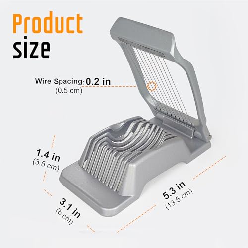 Yuzxaun Egg Slicer for Hard Boiled Eggs, Stainless Steel Wire, Heavy Duty Aluminium Egg Cutter Dishwasher Safe for Egg Strawberry Soft Fruit